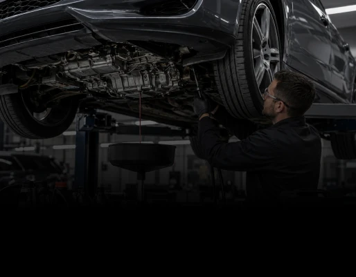 Technician carrying out a BMW service at the Eurotech Automotive workshop in Albion, Brisbane - Australia